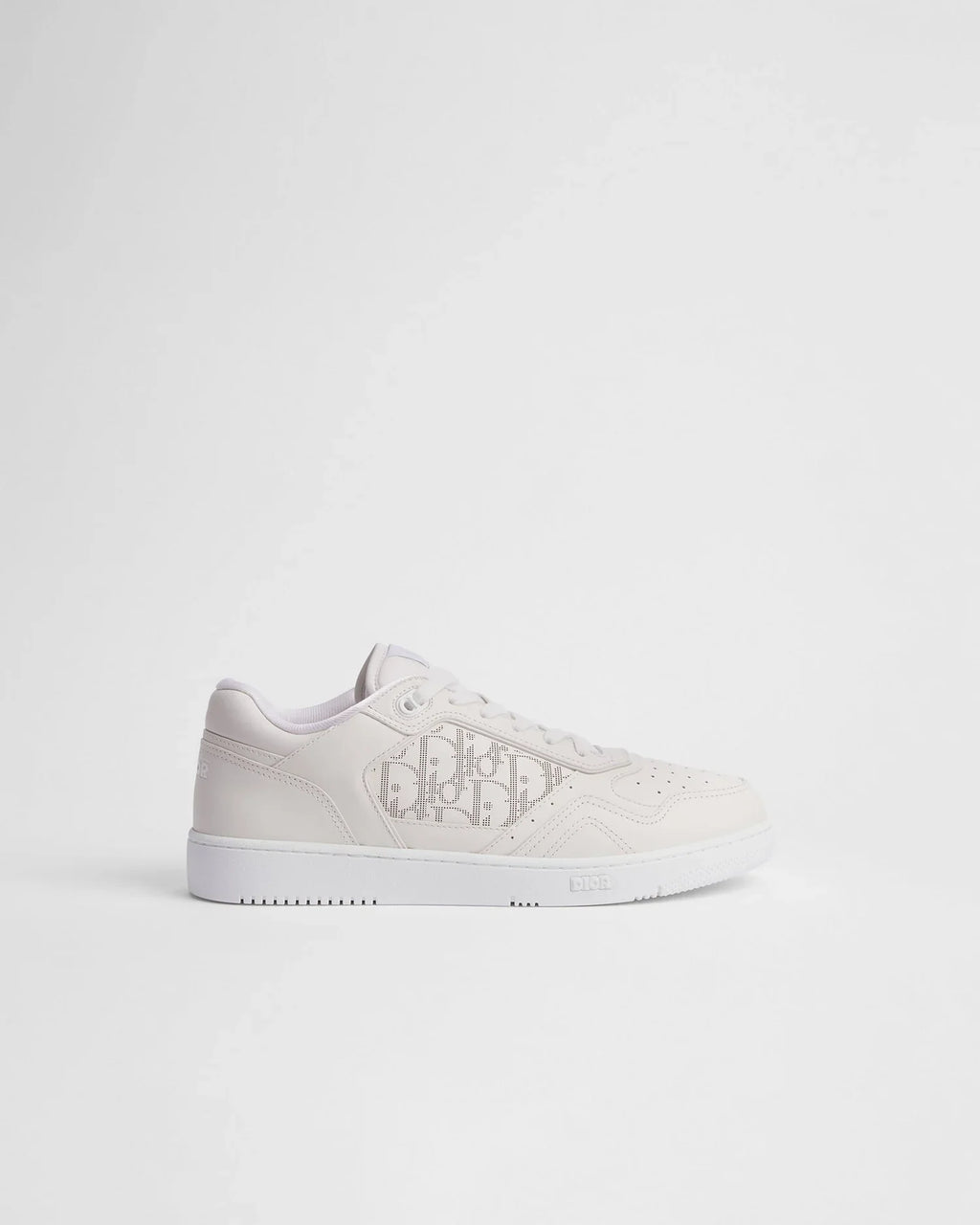 Dior B27 Uptown Men’s White Calfskin Sneakers with Oblique Galaxy Panels