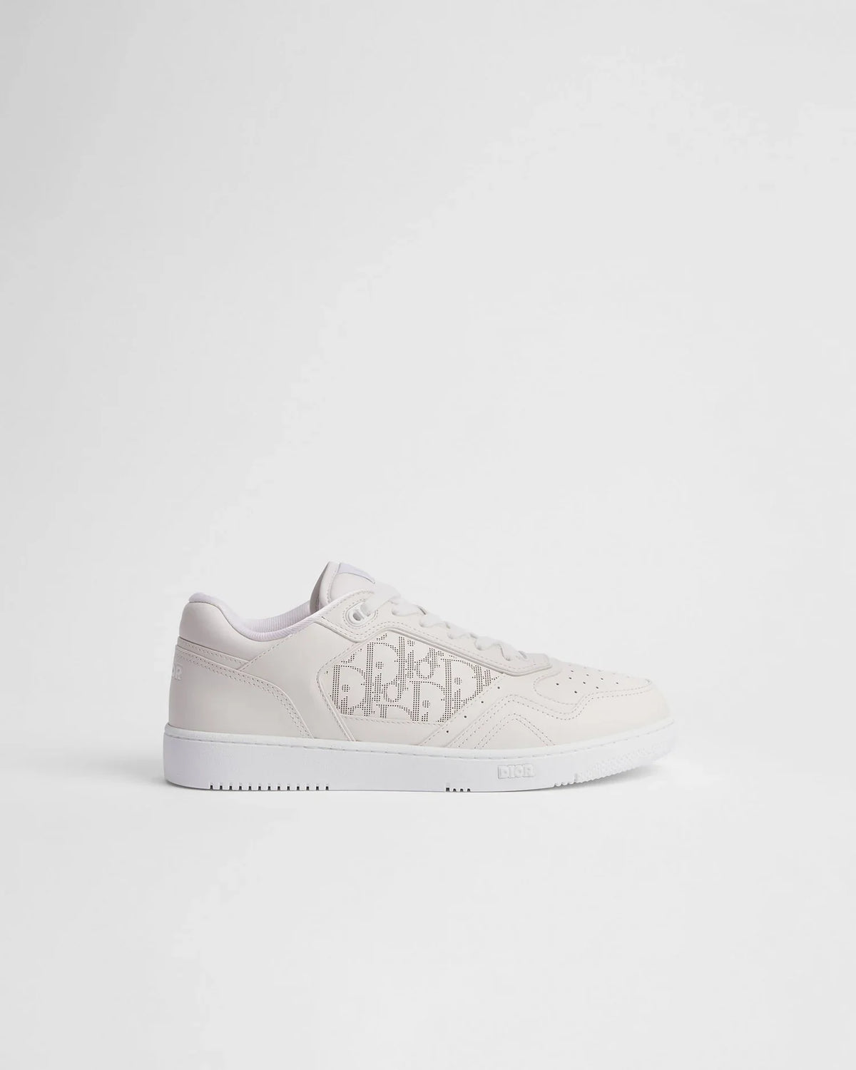 Dior B27 Uptown Men’s White Calfskin Sneakers with Oblique Galaxy Panels
