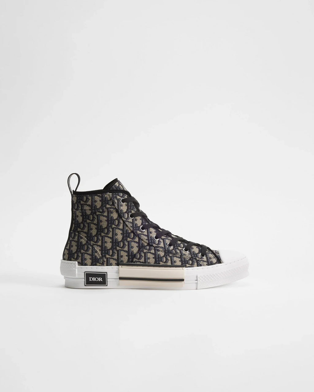 Dior B23 League Unisex High-Top Sneakers in Beige Oblique Jacquard