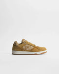 Dior B27 Uptown Men’s Cognac Brown Suede Sneakers with Oblique Jacquard