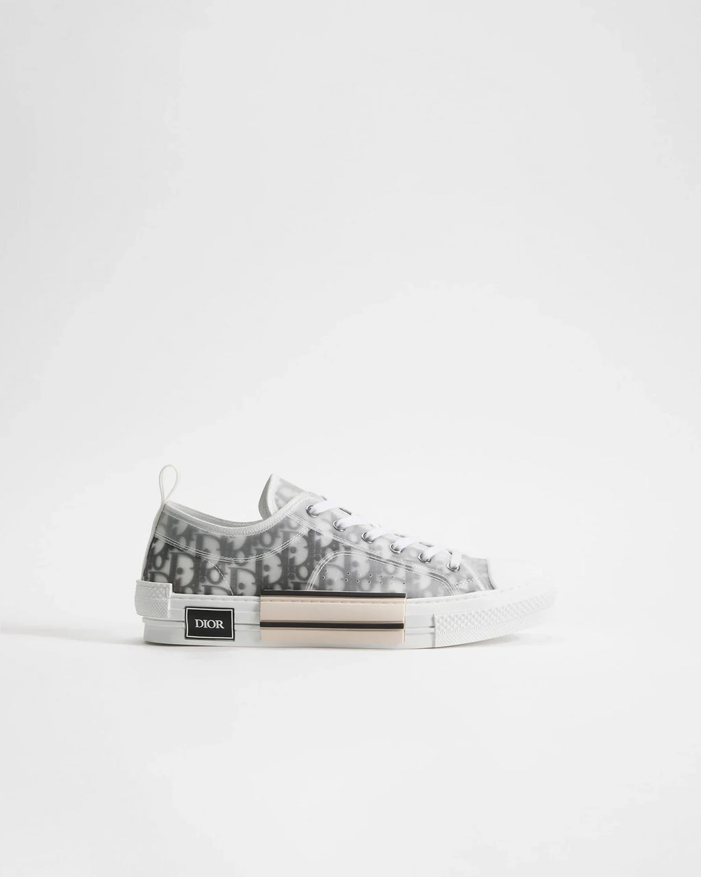 Dior B23 League Unisex Low-Top Sneakers in White Oblique Canvas