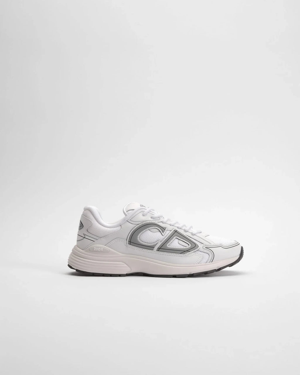 Dior B30 Series White Mesh & Gray‑Tone Logo Sneakers
