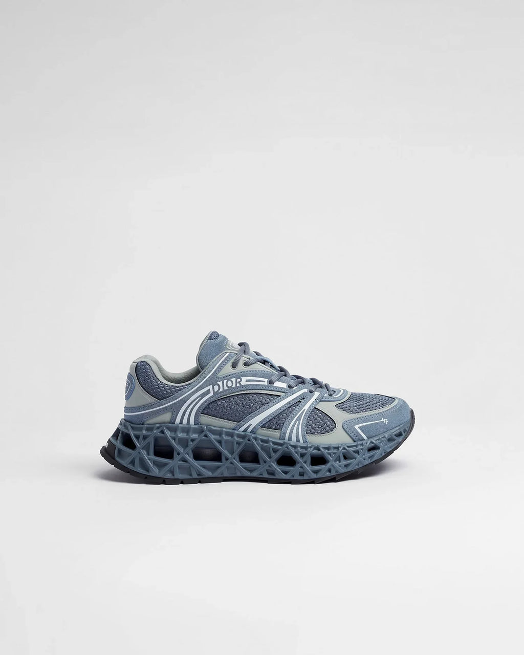 Dior B35 NXXT Runner Blue‑Grey Mesh & Suede Sneakers