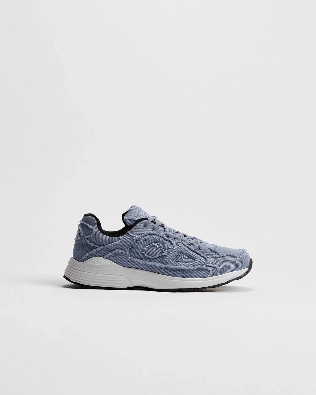 Dior B30 Series Light Blue Frayed‑Edge Denim Sneakers