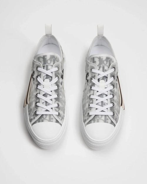 Dior B23 League Unisex Low-Top Sneakers in White Oblique Canvas