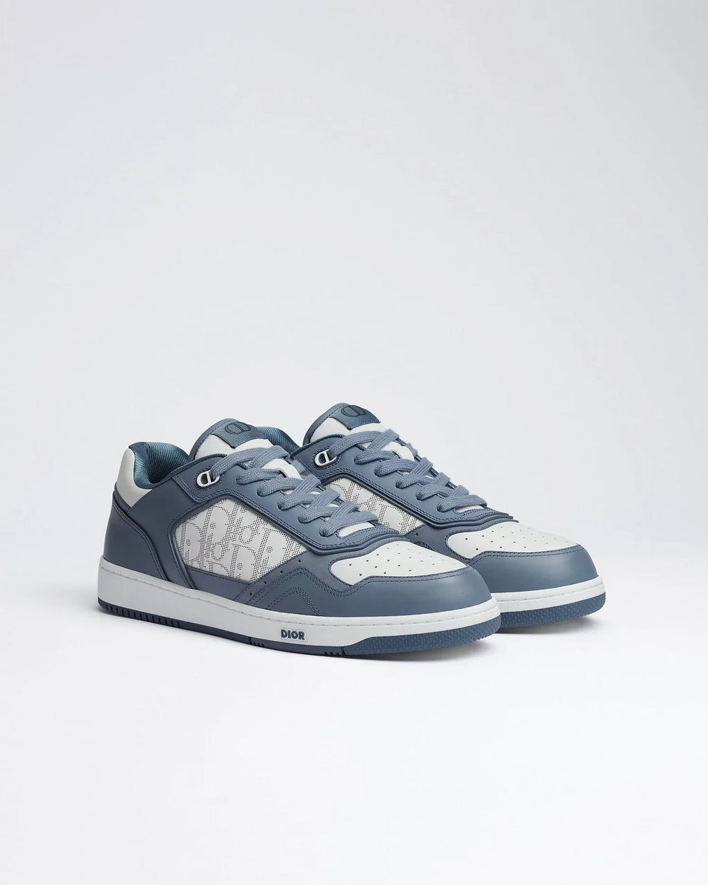 Dior B27 Uptown Men’s Blue & White Calfskin Sneakers with Oblique Galaxy Panels