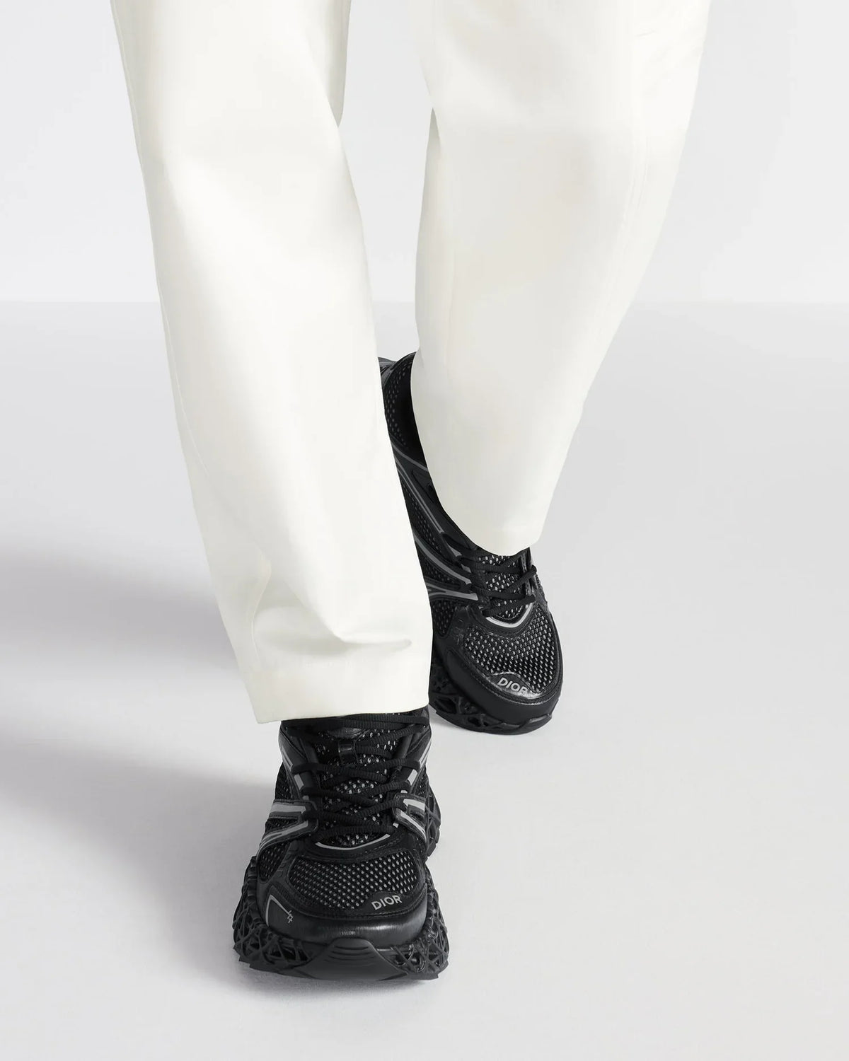 Dior B35 Series Black Mesh Rubber Sneakers