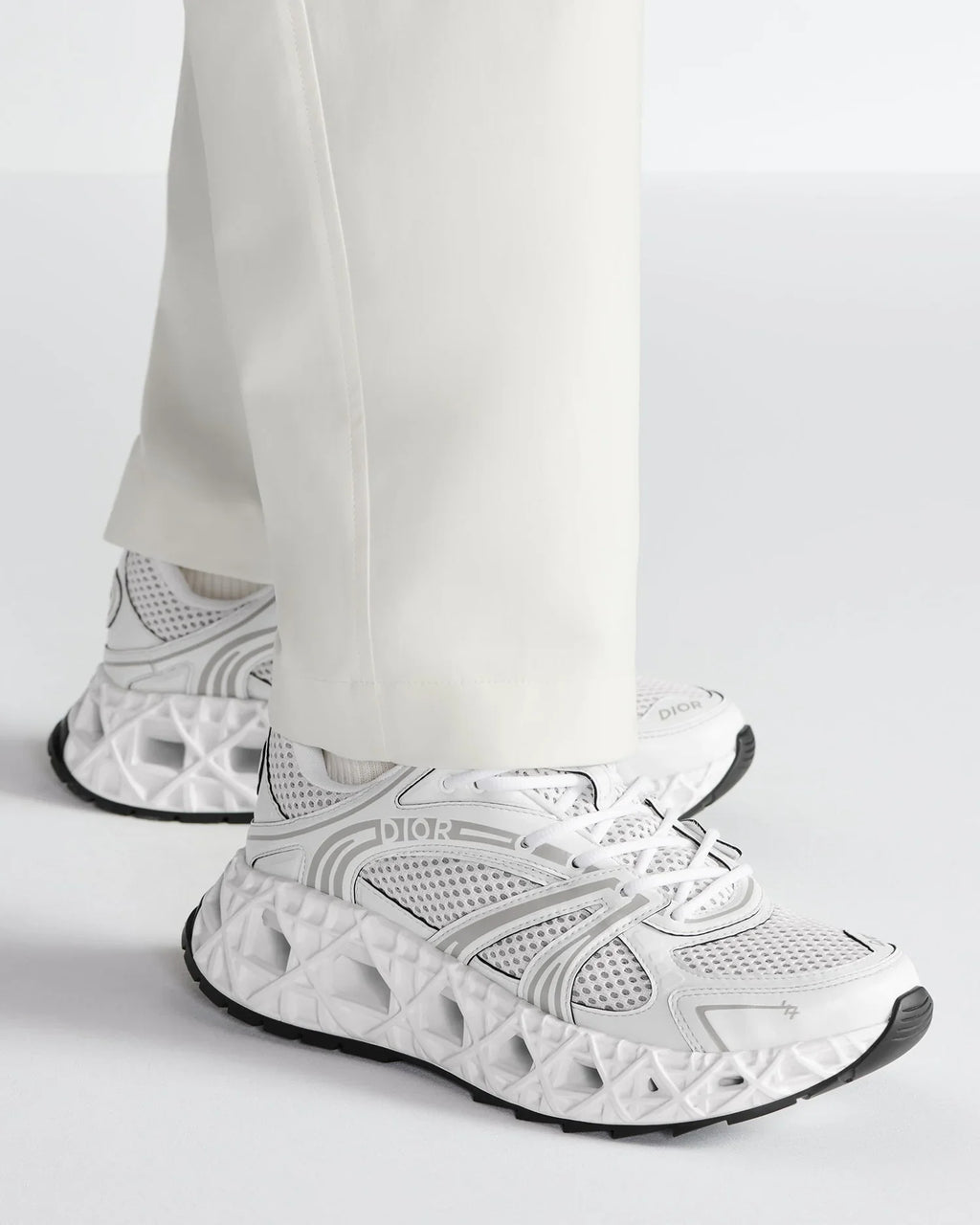 Dior B35 Series White Mesh Rubber Sneakers