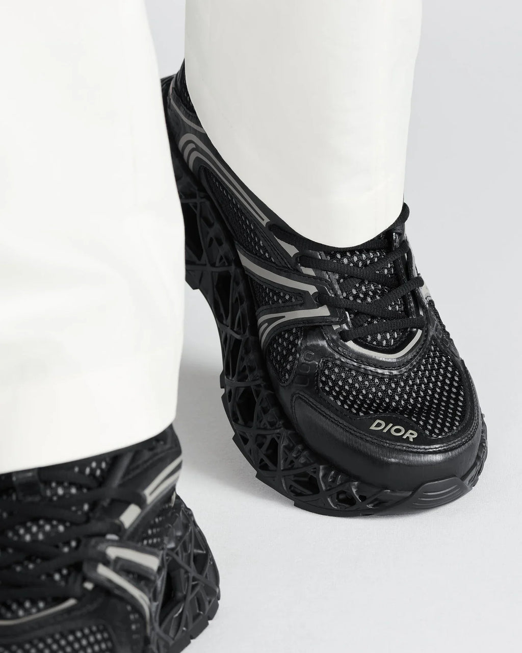 Dior B35 Series Black Mesh Rubber Sneakers
