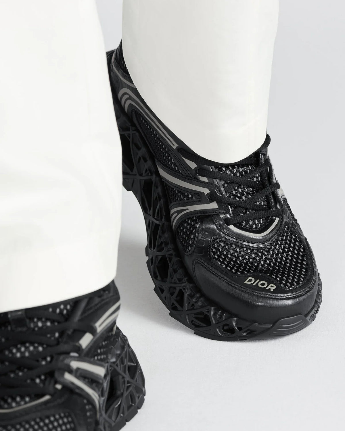 Dior B35 Series Black Mesh Rubber Sneakers
