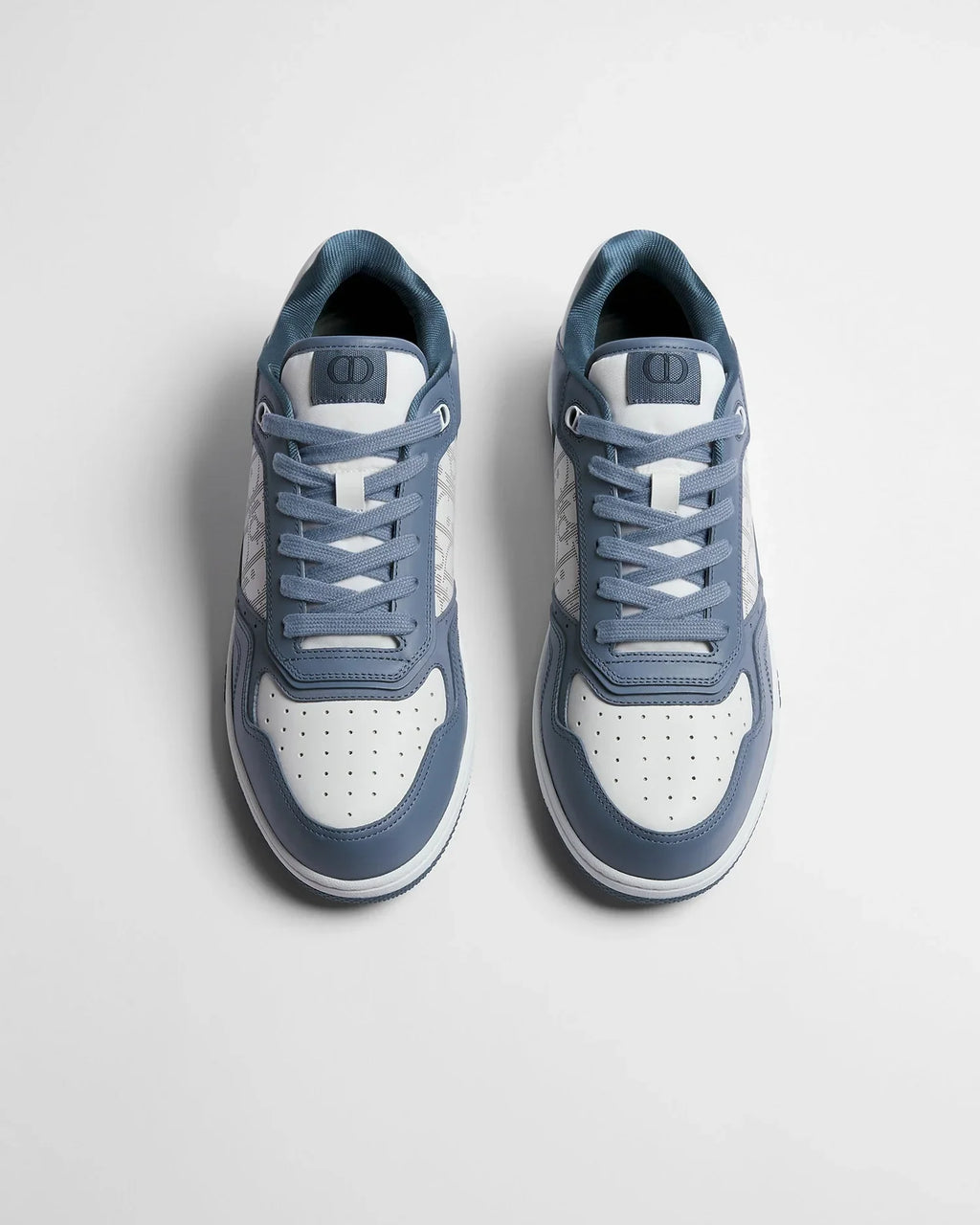 Dior B27 Uptown Men’s Blue & White Calfskin Sneakers with Oblique Galaxy Panels