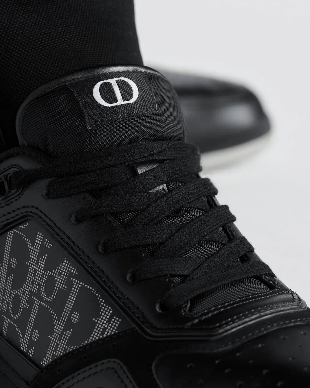 Dior B27 Uptown Men’s Black Calfskin & Suede Sneakers with Oblique Galaxy Panels