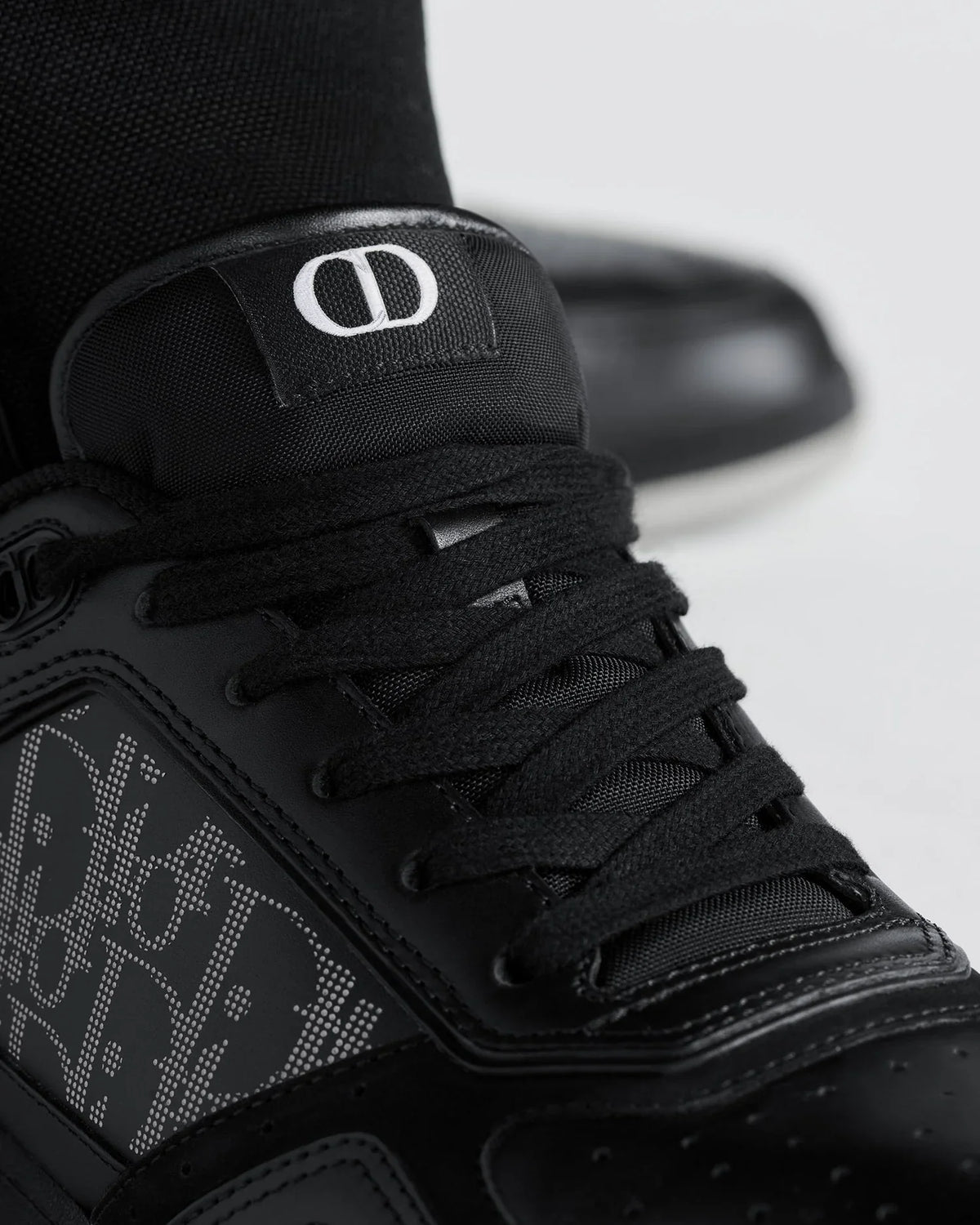 Dior B27 Uptown Men’s Black Calfskin & Suede Sneakers with Oblique Galaxy Panels