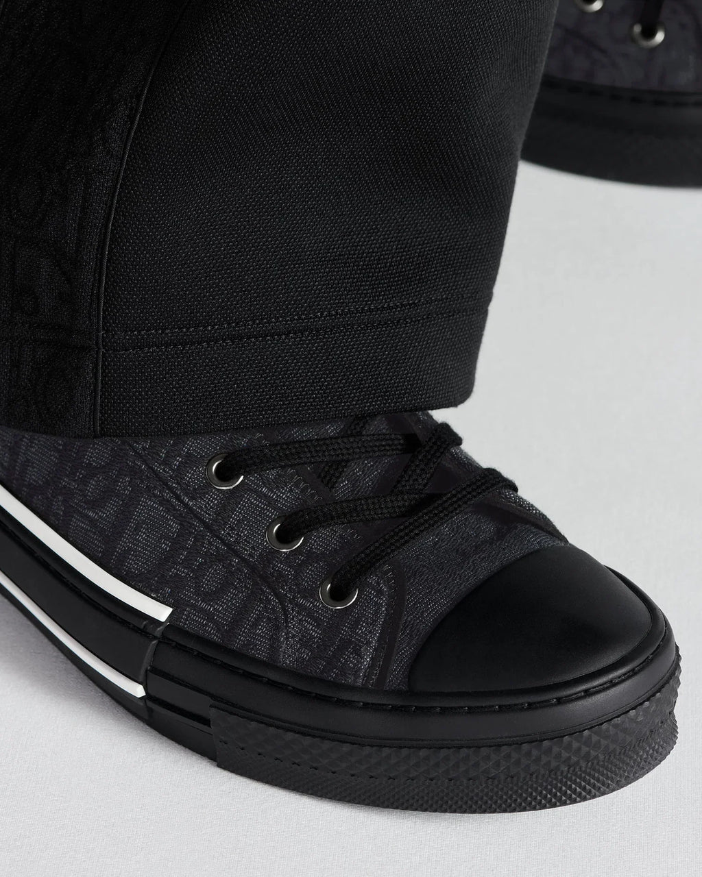 Dior B23 League Unisex High-Top Sneakers in Black Oblique Jacquard