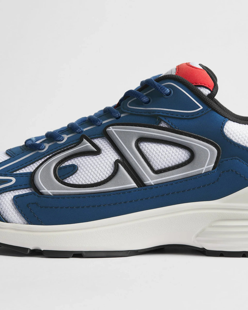 Dior B30 Series Blue‑White Mesh With Red Accent Sneakers