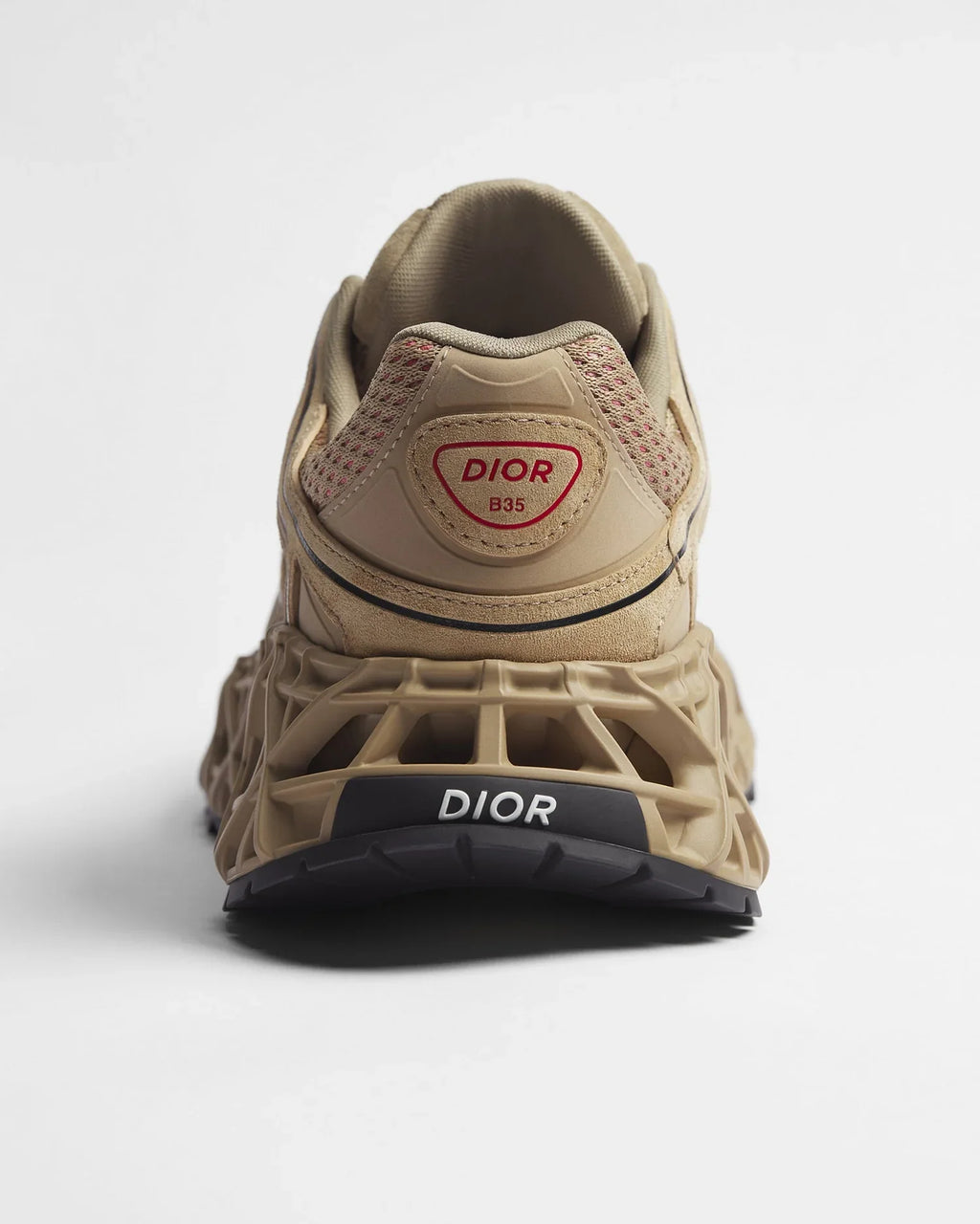 Dior B35 NXXT Series Beige Suede‑Mesh Lace‑Up Sneakers
