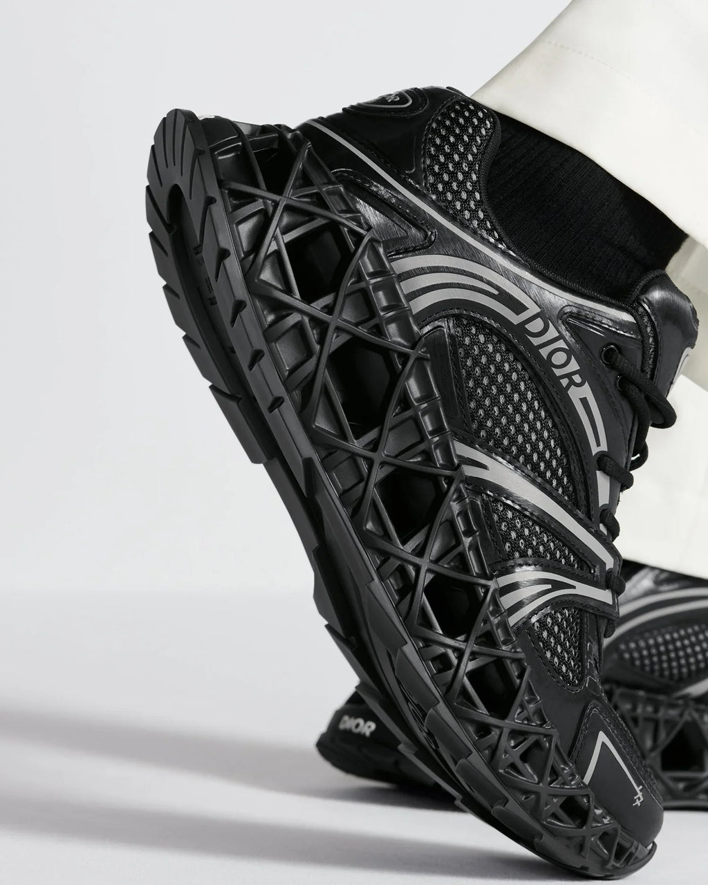 Dior B35 Series Black Mesh Rubber Sneakers