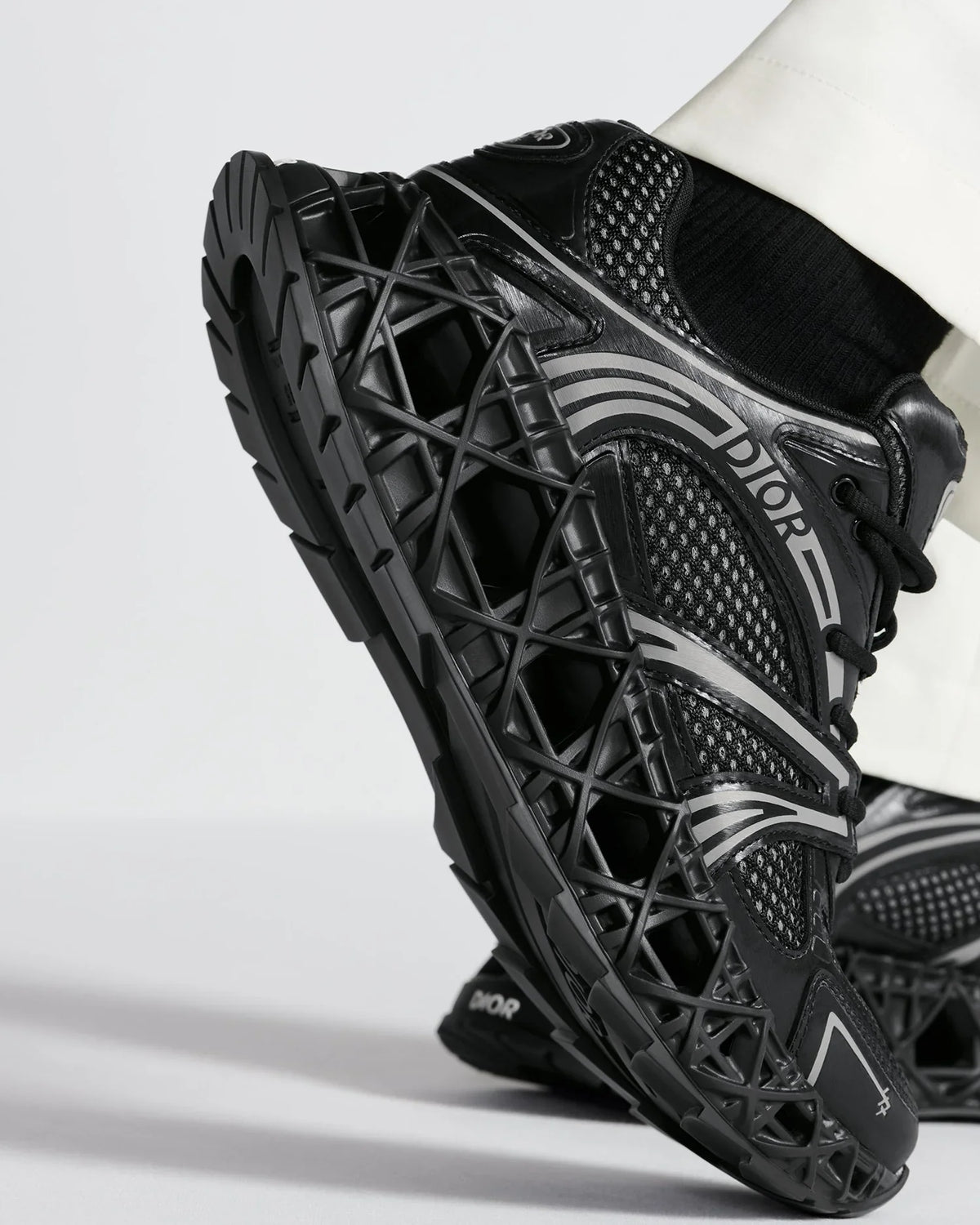 Dior B35 Series Black Mesh Rubber Sneakers