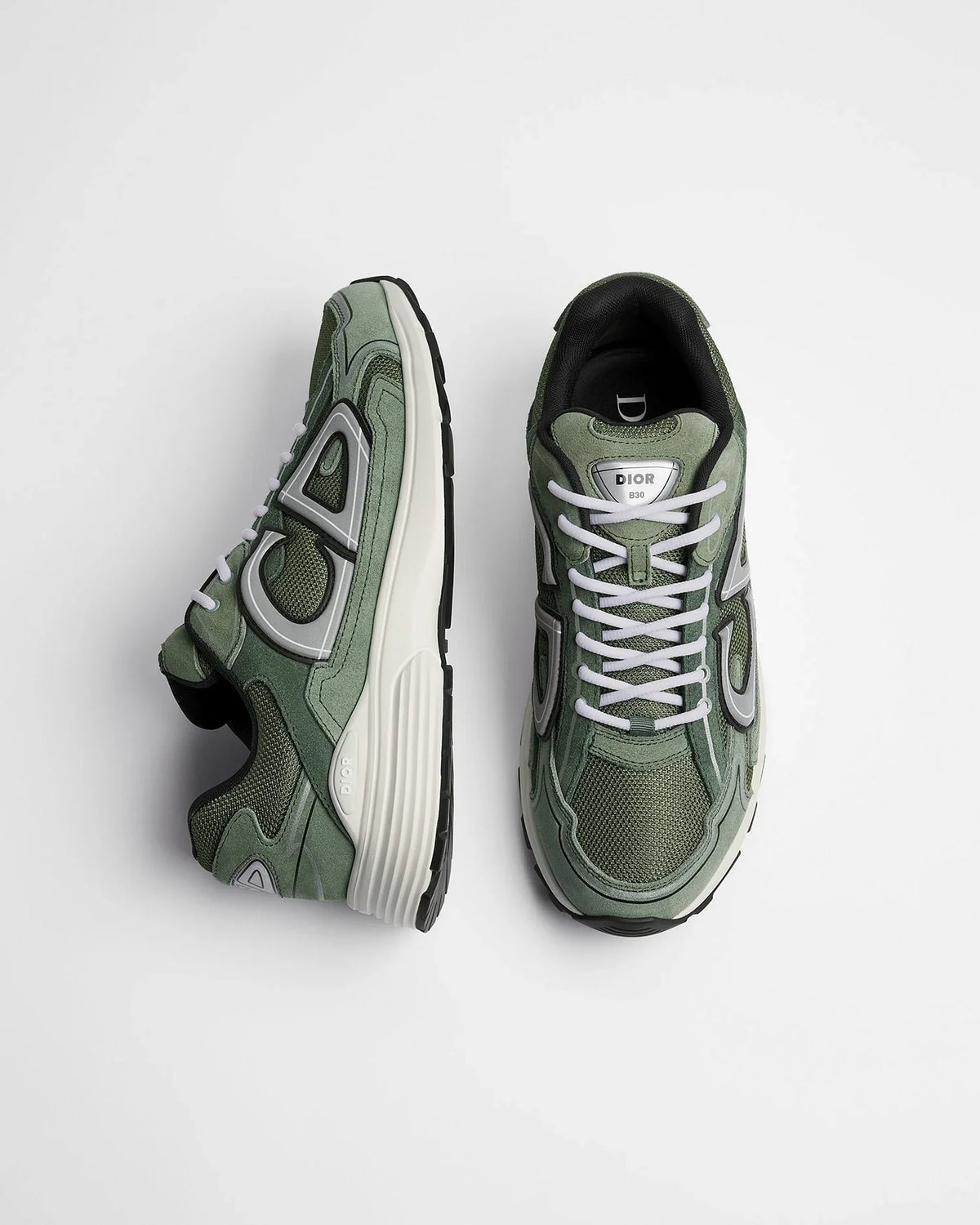 Dior B30 Series Green Mesh Suede Sneakers