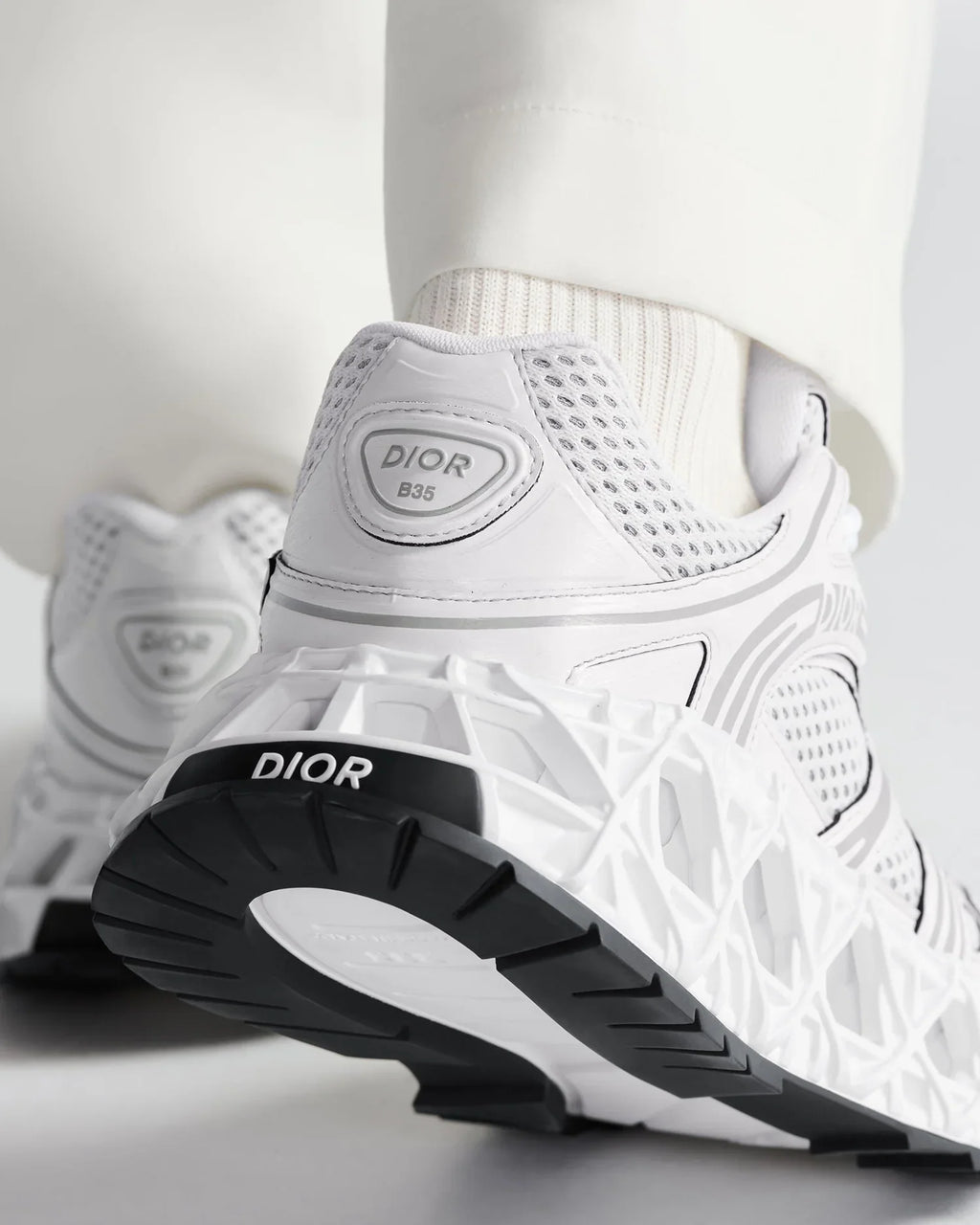 Dior B35 Series White Mesh Rubber Sneakers