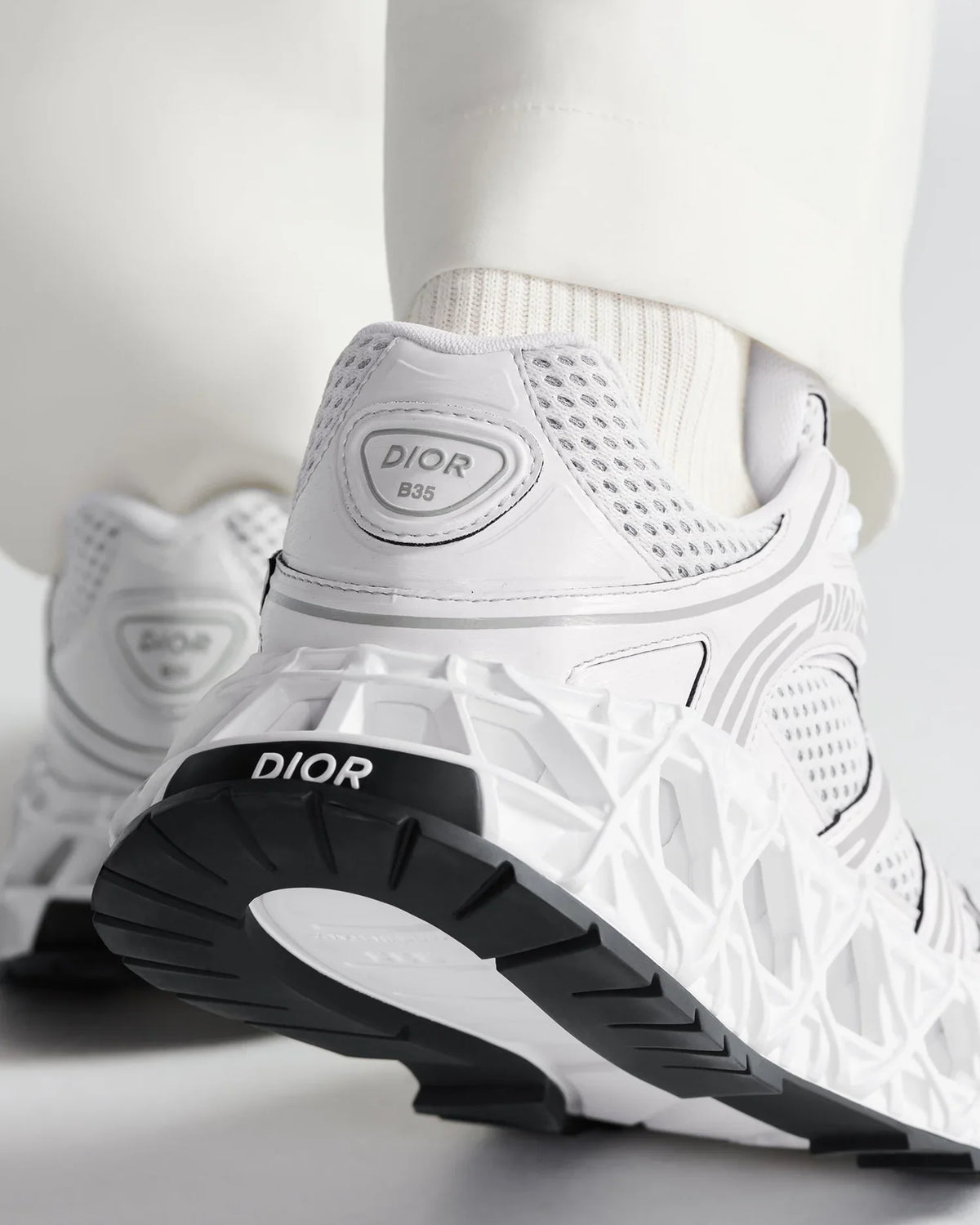 Dior B35 Series White Mesh Rubber Sneakers