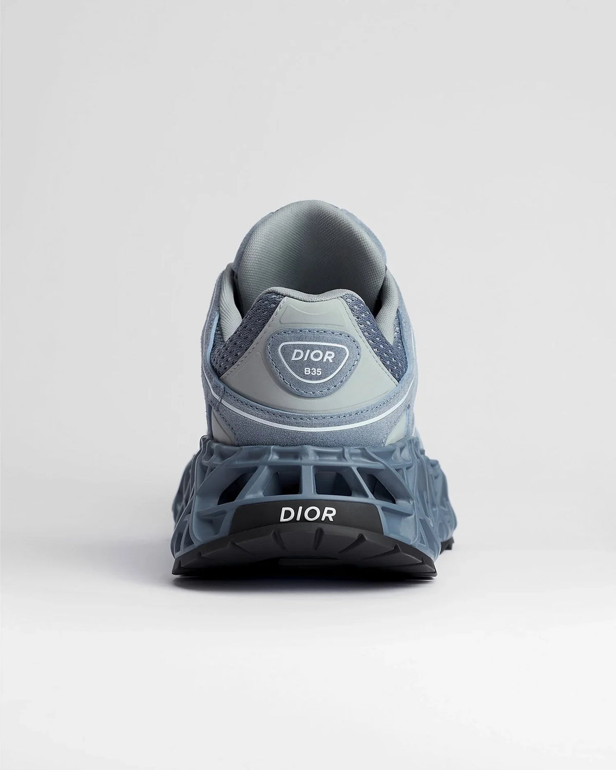 Dior B35 NXXT Runner Blue‑Grey Mesh & Suede Sneakers
