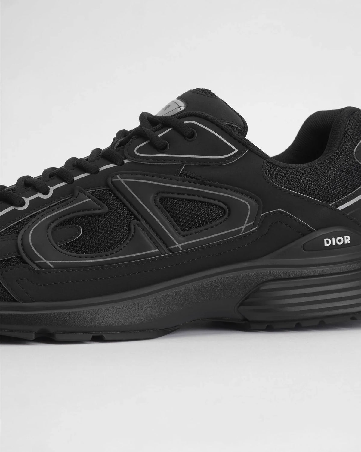 Dior B30 Countdown Men’s Black Mesh Sneakers with Reflective CD30 Signature