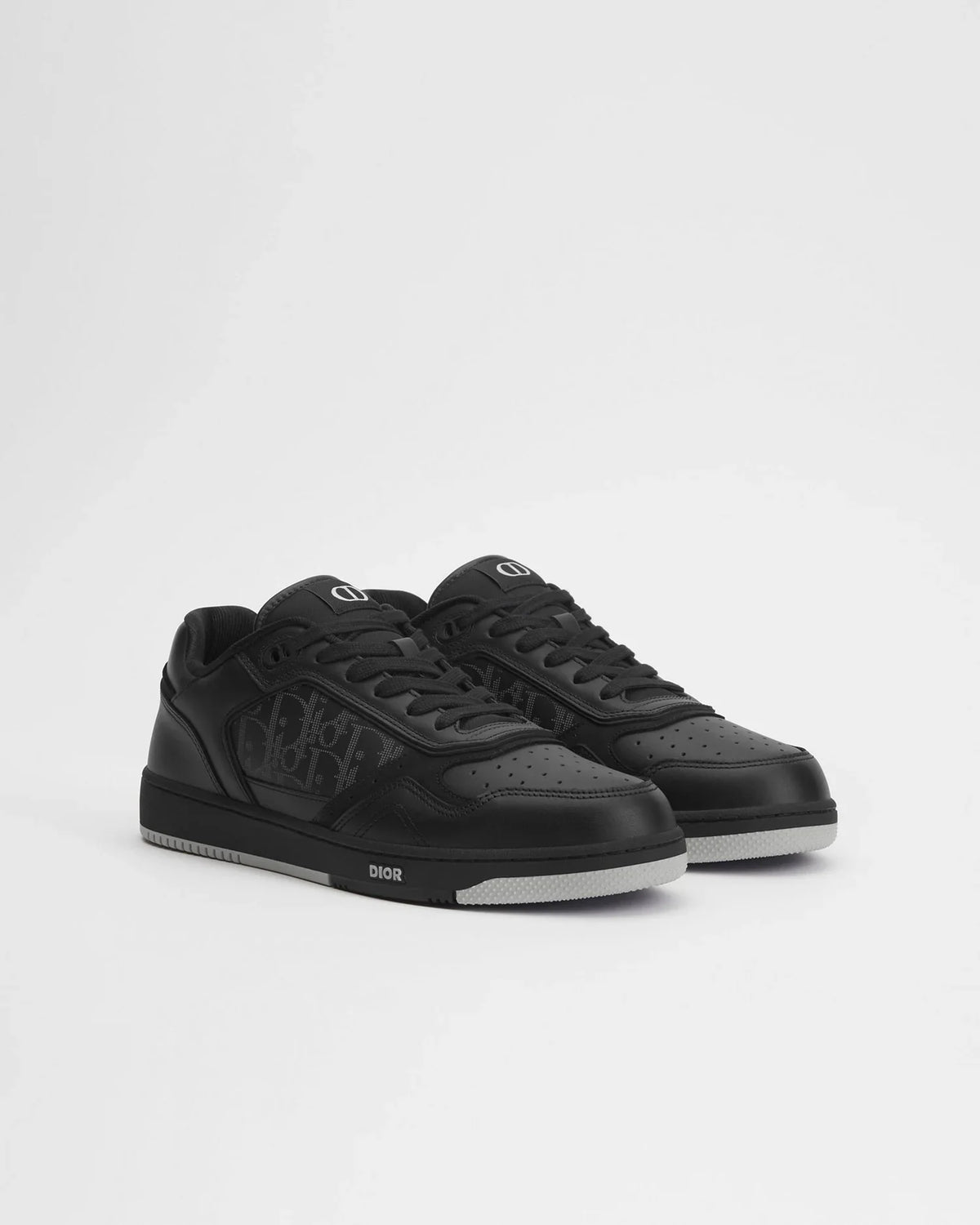 Dior B27 Uptown Men’s Black Calfskin & Suede Sneakers with Oblique Galaxy Panels