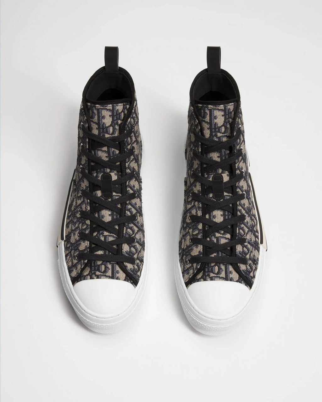 Dior B23 League Unisex High-Top Sneakers in Beige Oblique Jacquard