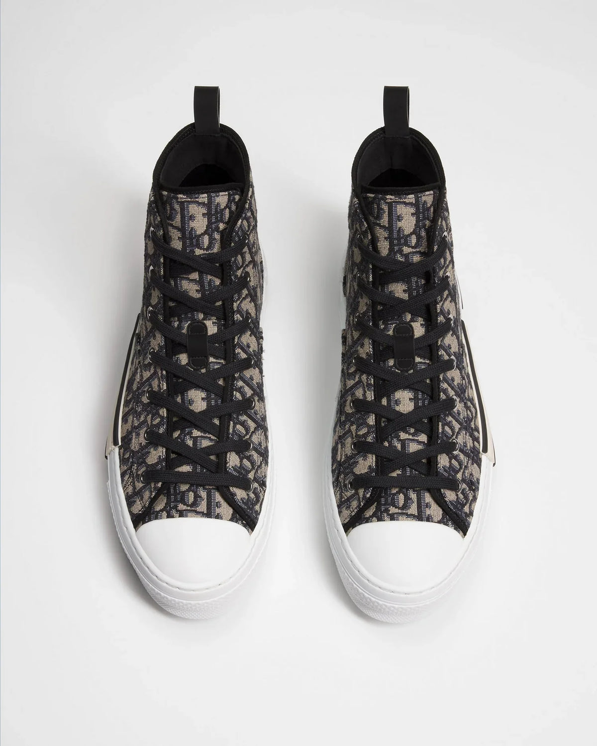 Dior B23 League Unisex High-Top Sneakers in Beige Oblique Jacquard