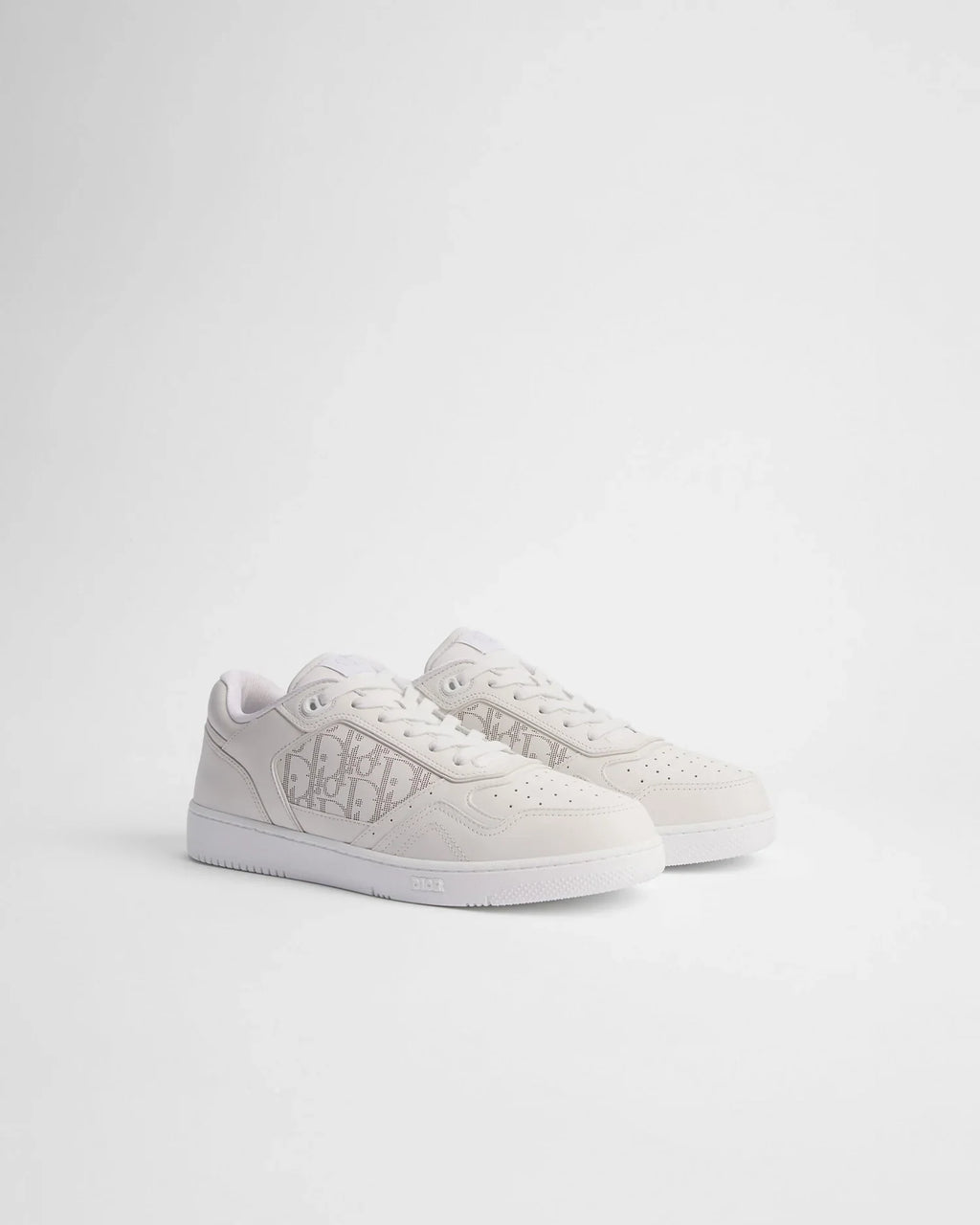 Dior B27 Uptown Men’s White Calfskin Sneakers with Oblique Galaxy Panels