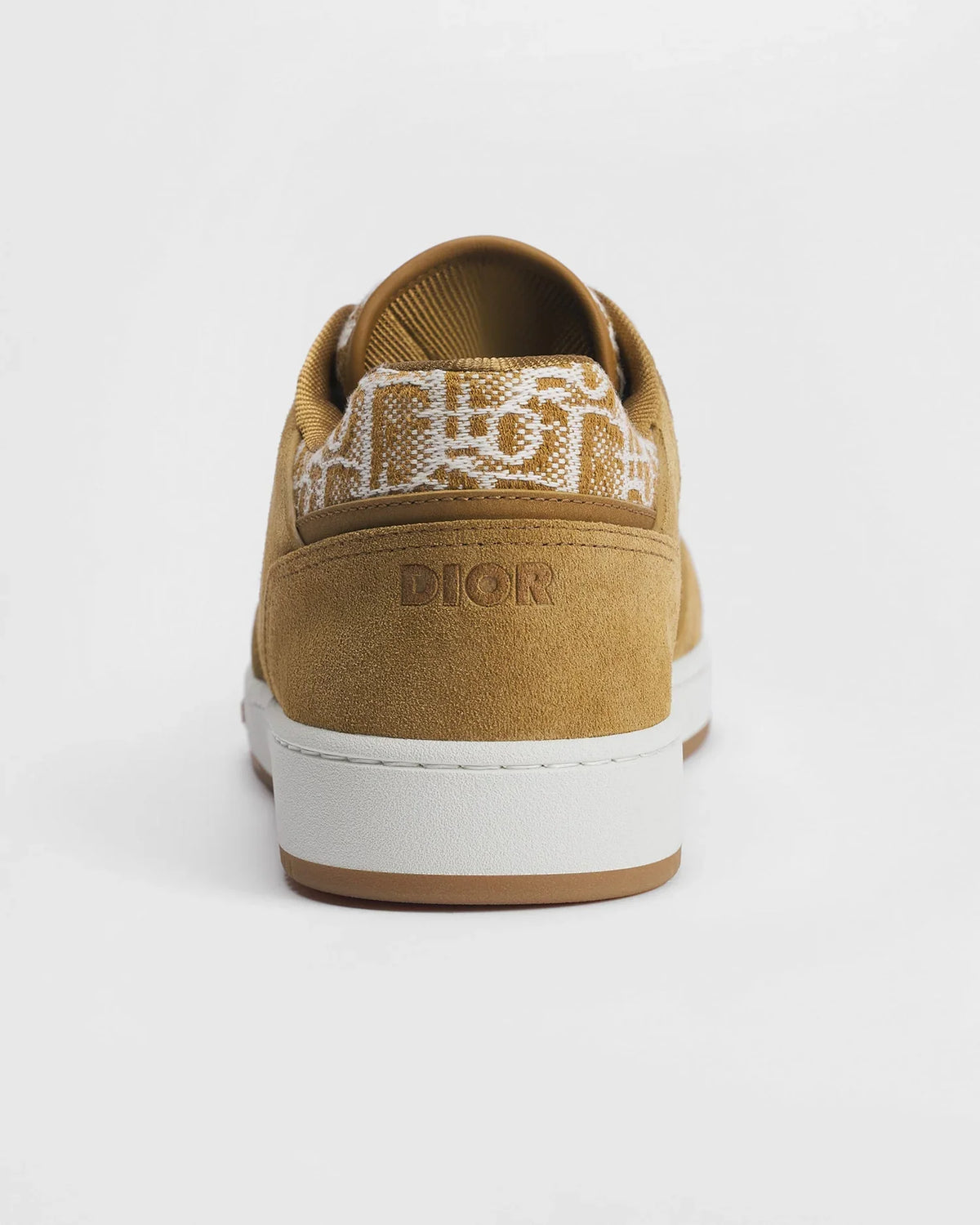 Dior B27 Uptown Men’s Cognac Brown Suede Sneakers with Oblique Jacquard