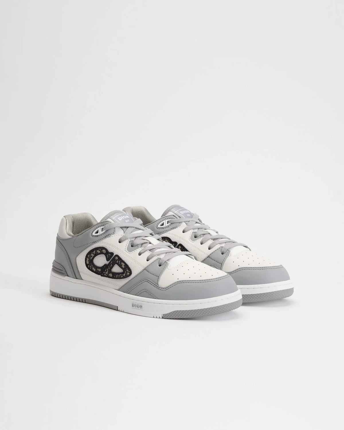 Dior B57 Series Grey‑White Calfskin Low‑Top Sneakers
