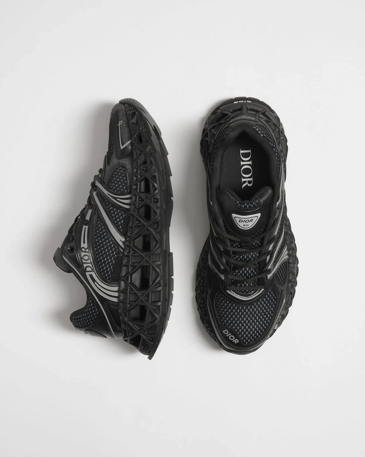 Dior B35 Series Black Mesh Rubber Sneakers