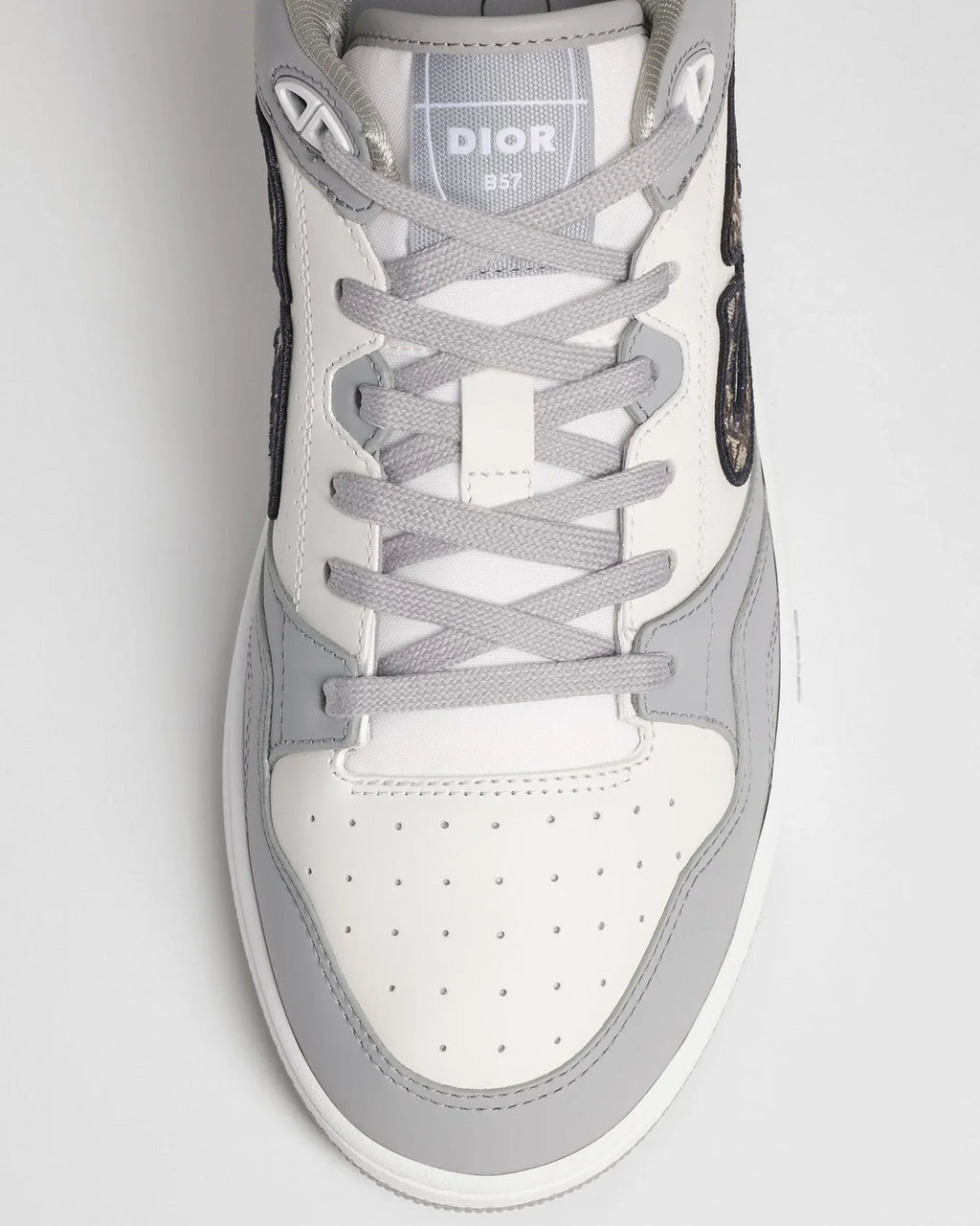 Dior B57 Series Grey‑White Calfskin Low‑Top Sneakers