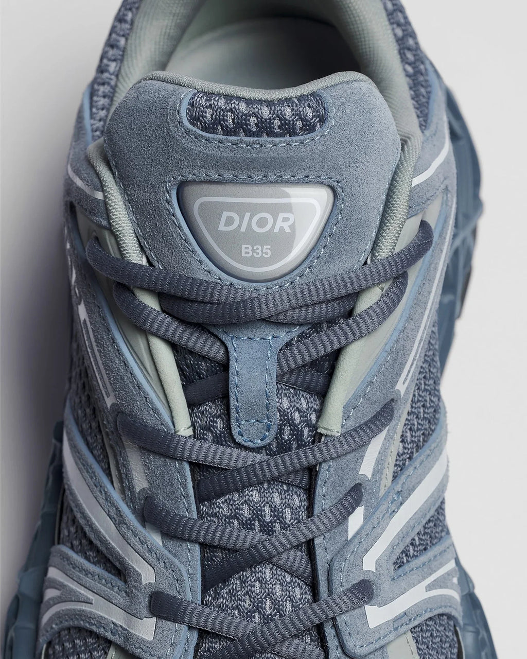 Dior B35 NXXT Runner Blue‑Grey Mesh & Suede Sneakers