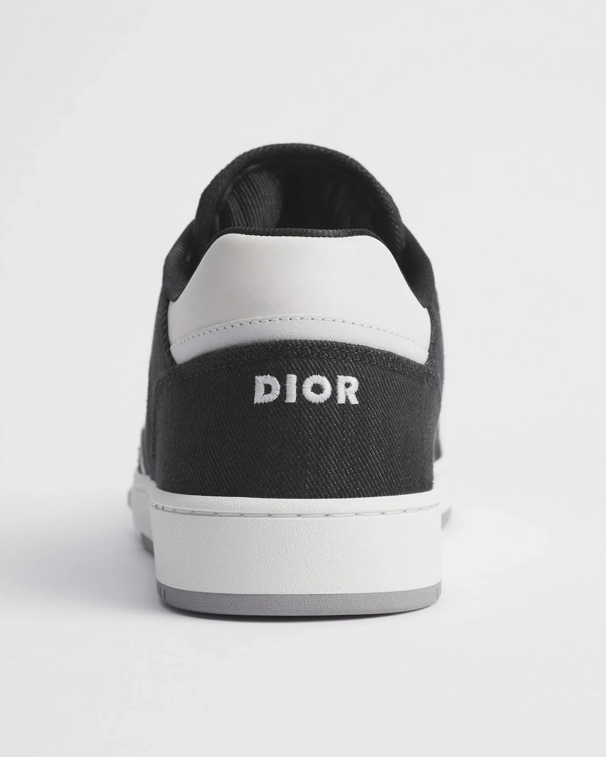 Dior B27 Uptown Low-Top Sneaker – White Calfskin and Black Denim with Oblique Galaxy Panels – Men’s
