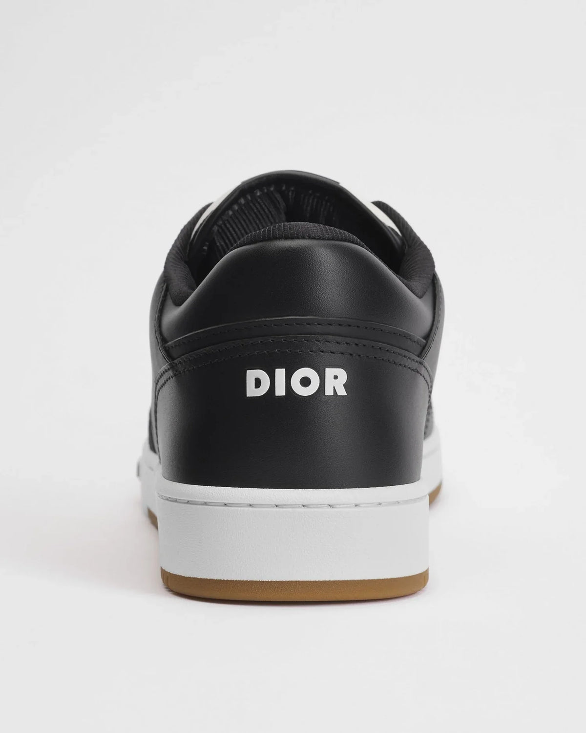 Dior B27 Uptown Men’s Black Calfskin Sneakers with Beige Oblique Jacquard