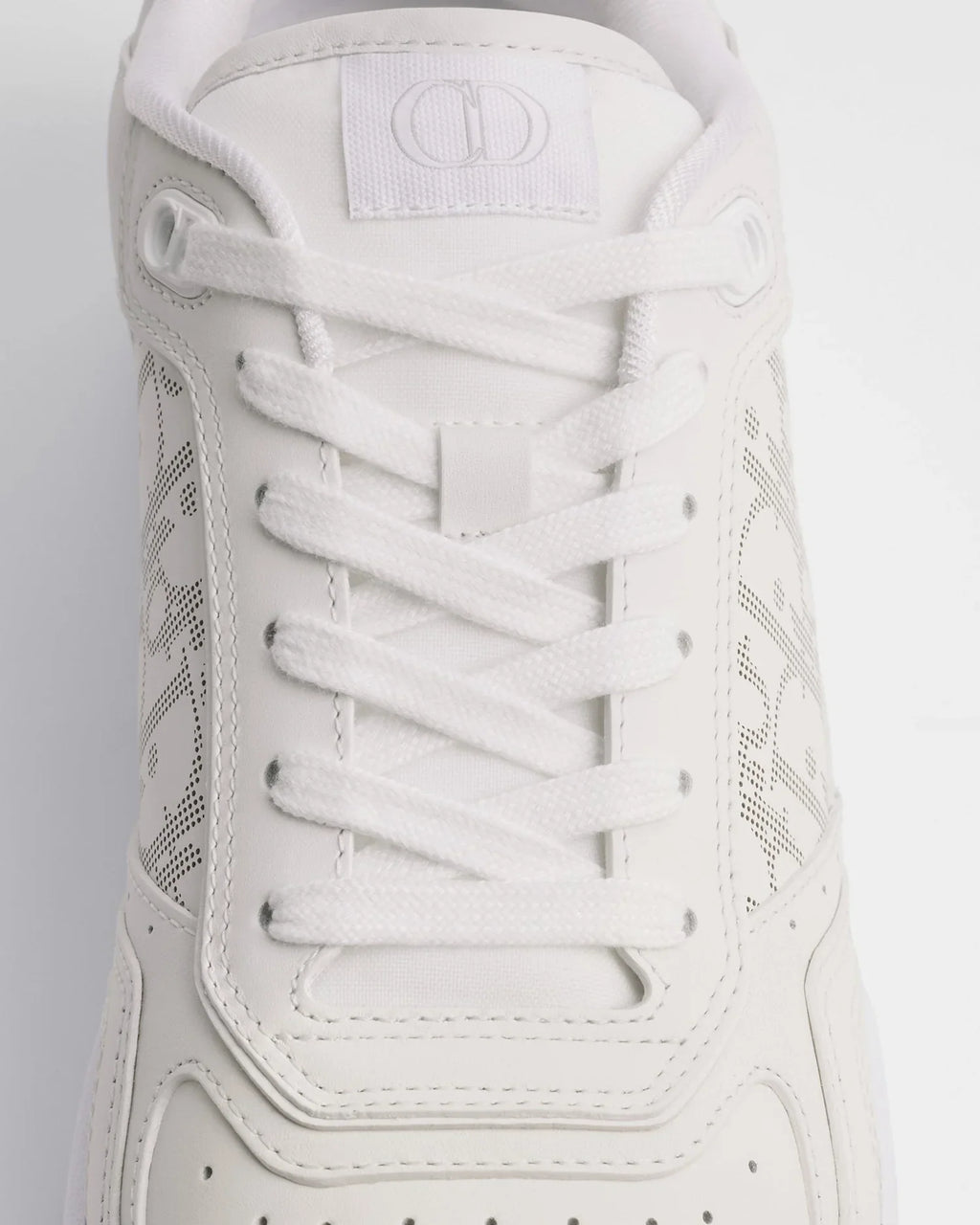 Dior B27 Uptown Men’s White Calfskin Sneakers with Oblique Galaxy Panels