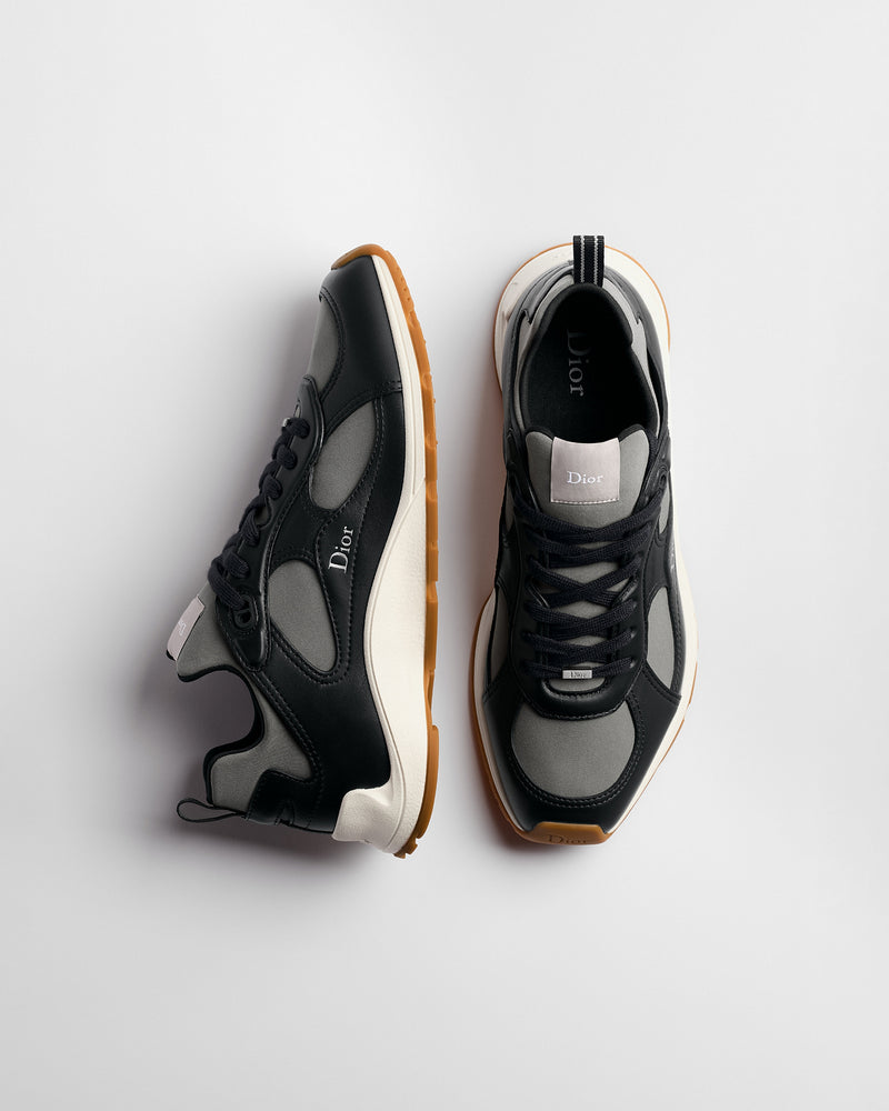 Dior Mile Leather‑Neoprene Low‑Top Sneakers