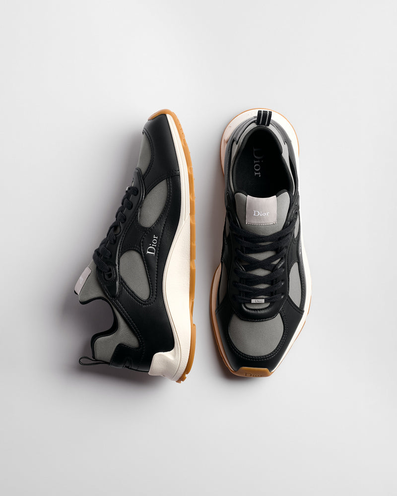 Dior Mile Leather‑Neoprene Low‑Top Sneakers