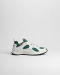 Dior Mile White‑Green Leather‑Neoprene Low‑Top Sneakers