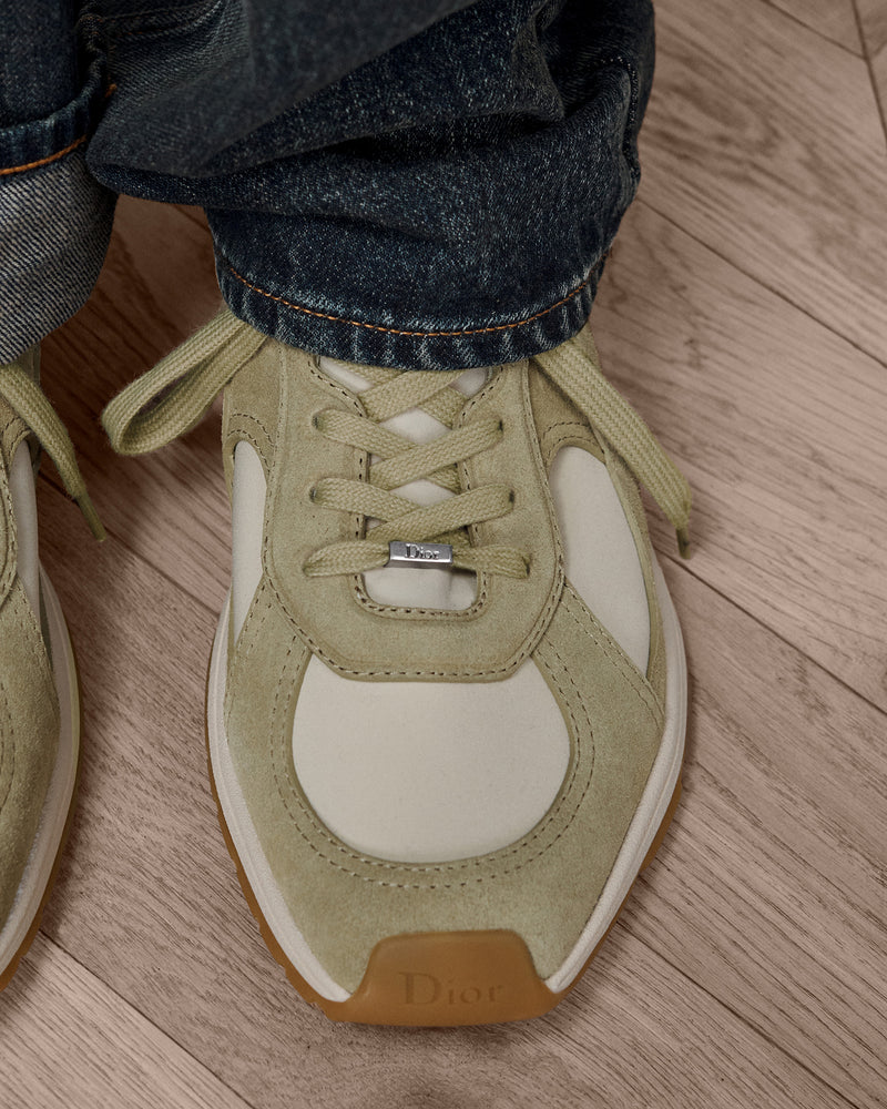 Dior Mile Suede‑Calfskin Low‑Top Sneakers