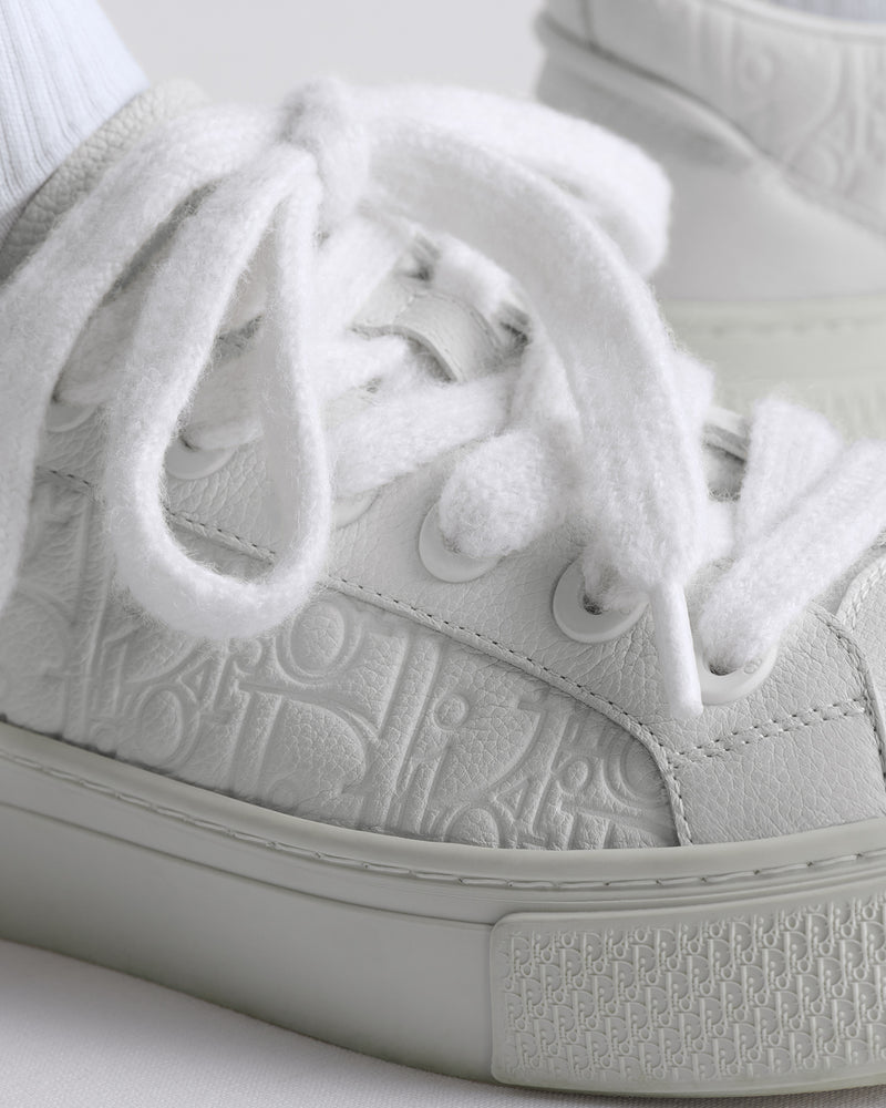Dior B33 Spin White Embossed Logo Leather Low‑Top Sneakers