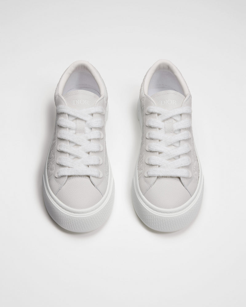 Dior B33 Spin White Embossed Logo Leather Low‑Top Sneakers