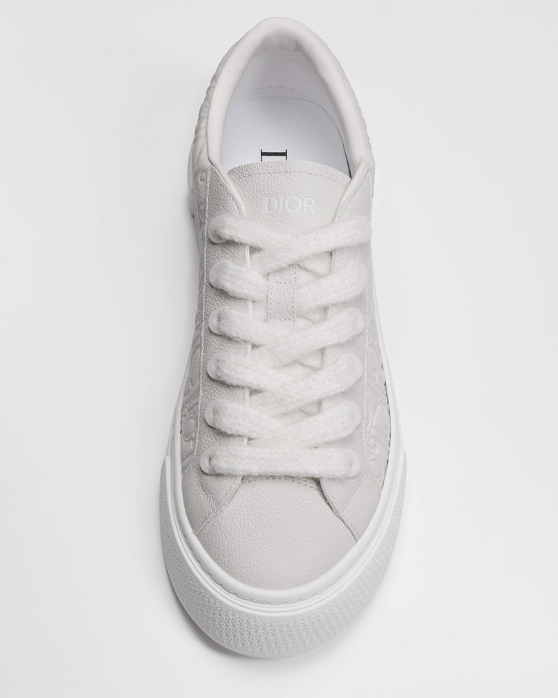 Dior B33 Spin White Embossed Logo Leather Low‑Top Sneakers