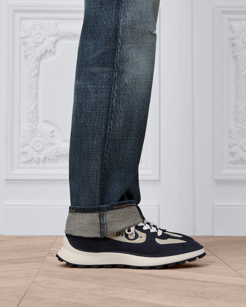 Dior B31 Runner Navy‑Beige Suede Low‑Top Sneakers
