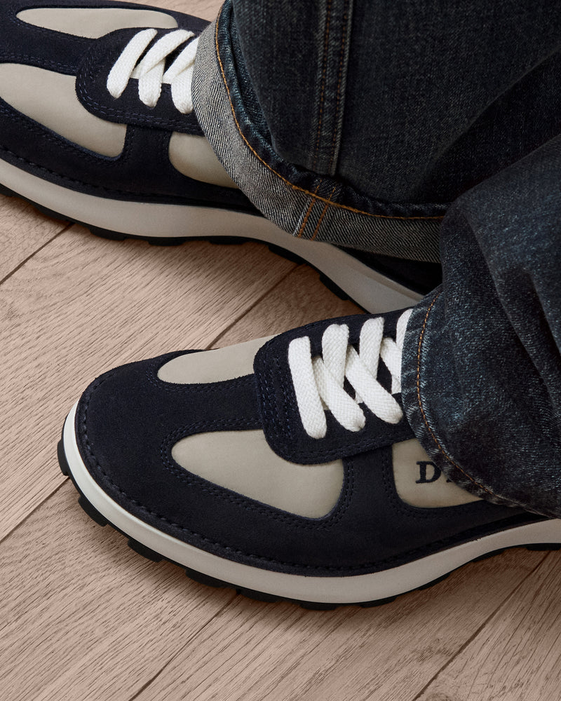Dior B31 Runner Navy‑Beige Suede Low‑Top Sneakers