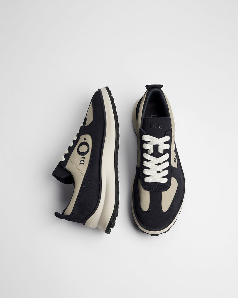 Dior B31 Runner Navy‑Beige Suede Low‑Top Sneakers