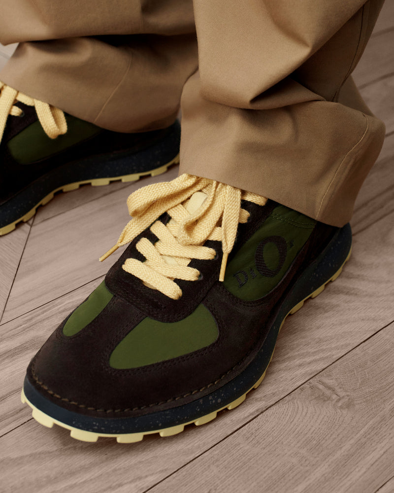 Dior B31 Runner Brown‑Olive Suede & Nylon Low‑Top Sneakers